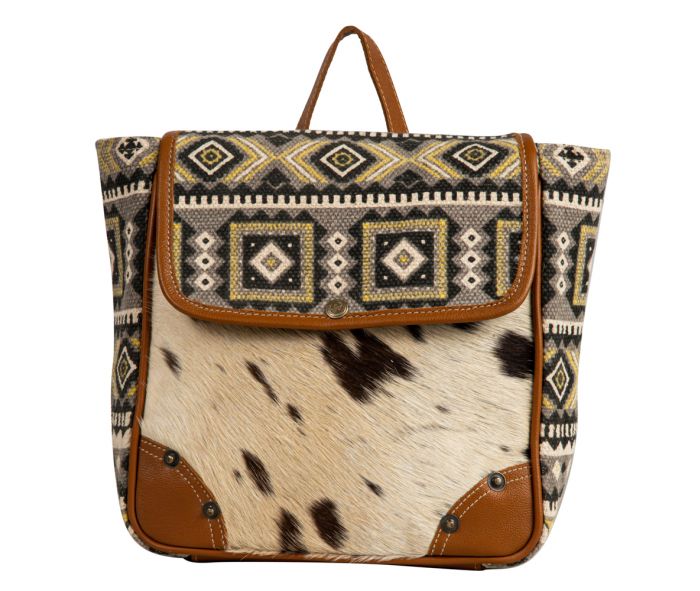 Bison Ridge Backpack Bag With Hair on Cow Hide Myra Purse Bookbag