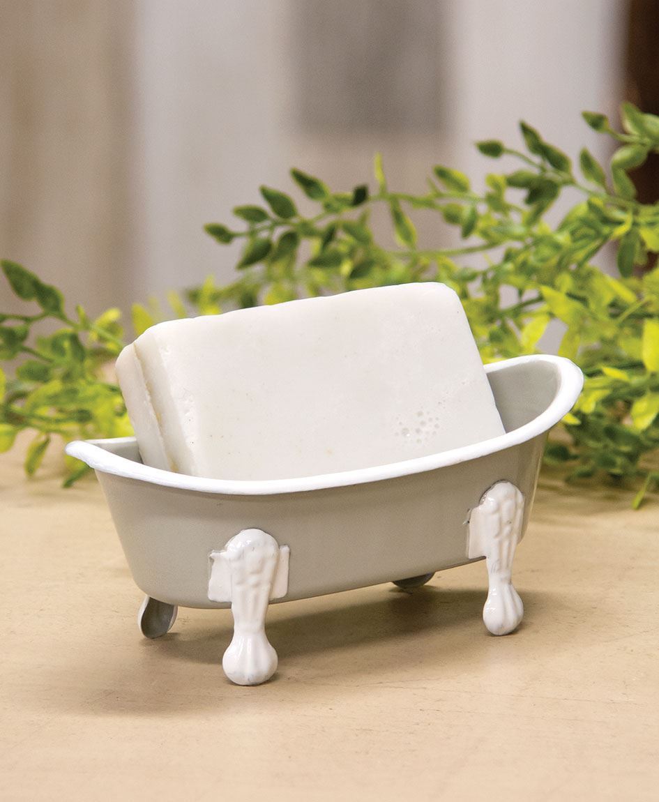 Light Gray Iron Bathtub Soap Dish