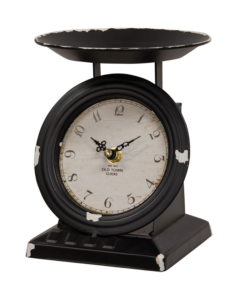 Vintage style scale clock, vintage old town Black setting clock decor, metal decorative scale clock (Copy)