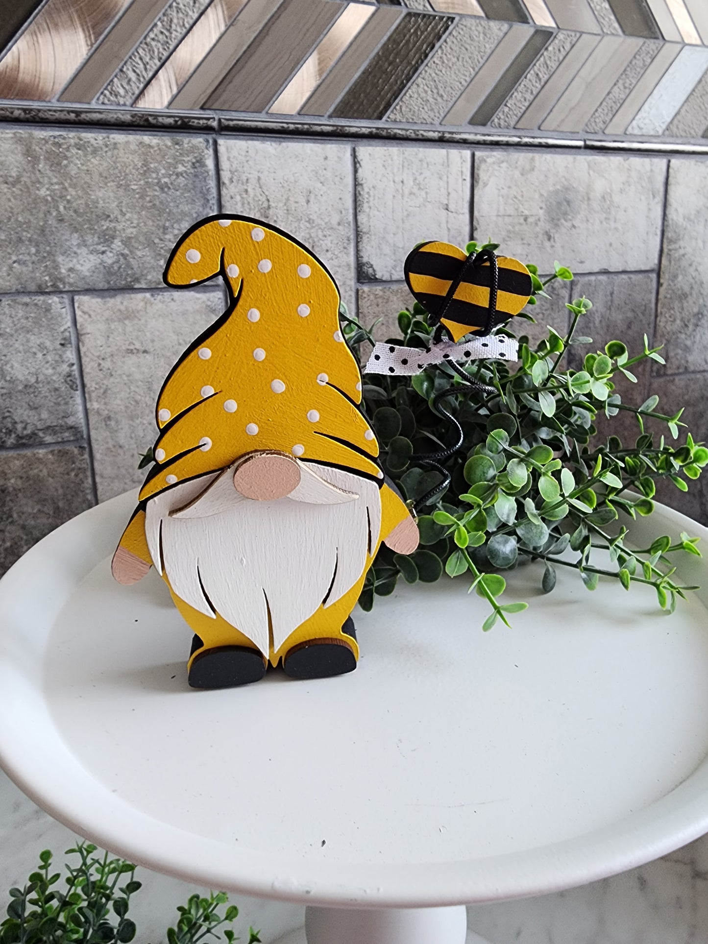 Bee Gnome Tiered Tray Setter