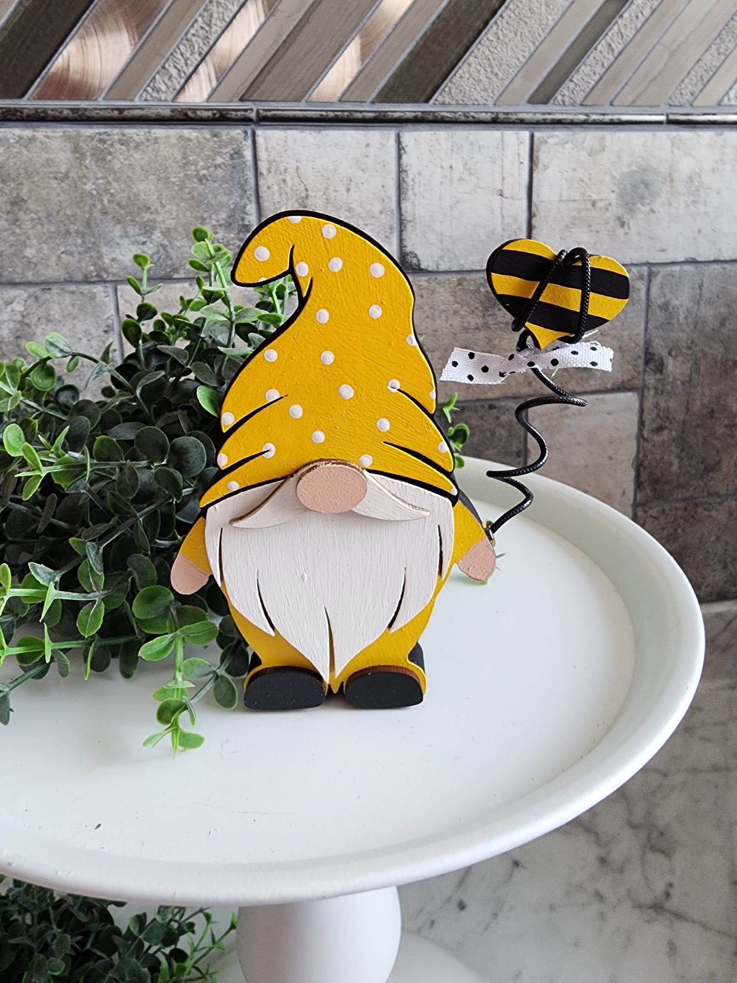 Bee Gnome Tiered Tray Setter