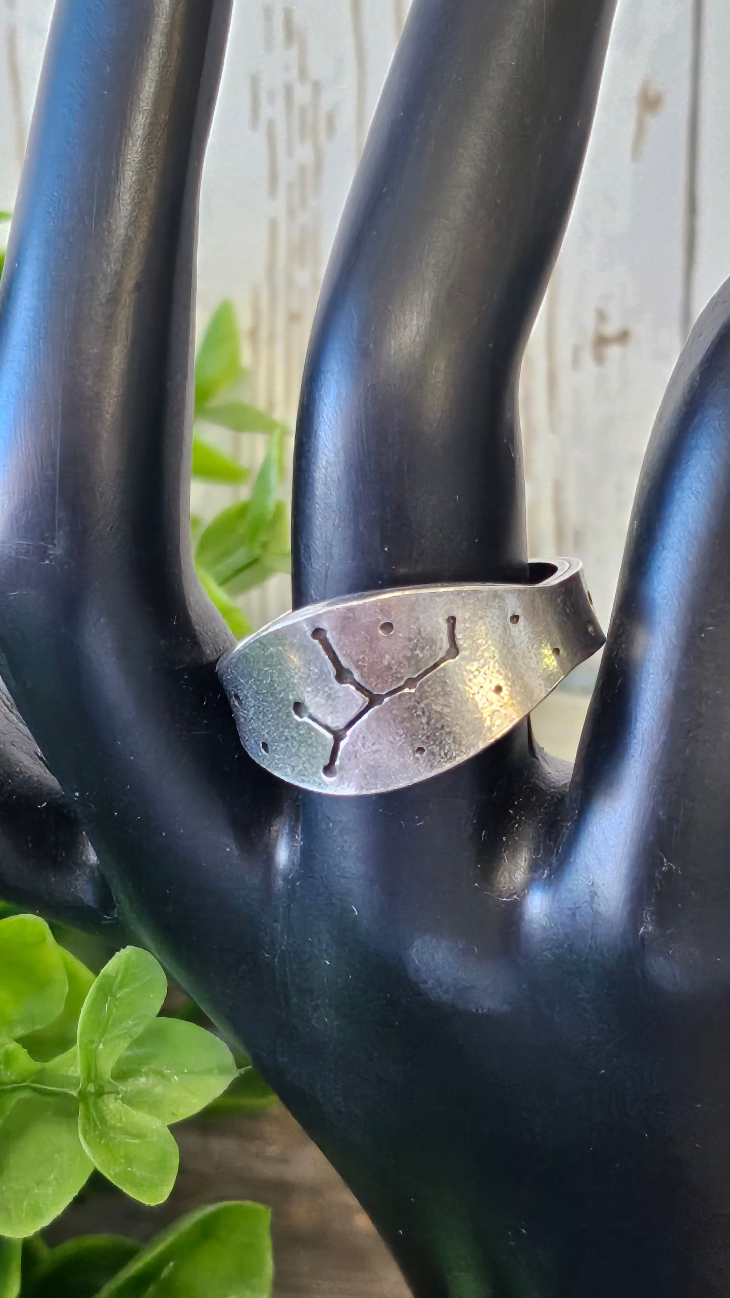 Virgo stamped adjustable ring, Zodiac sign and constellation jewelry