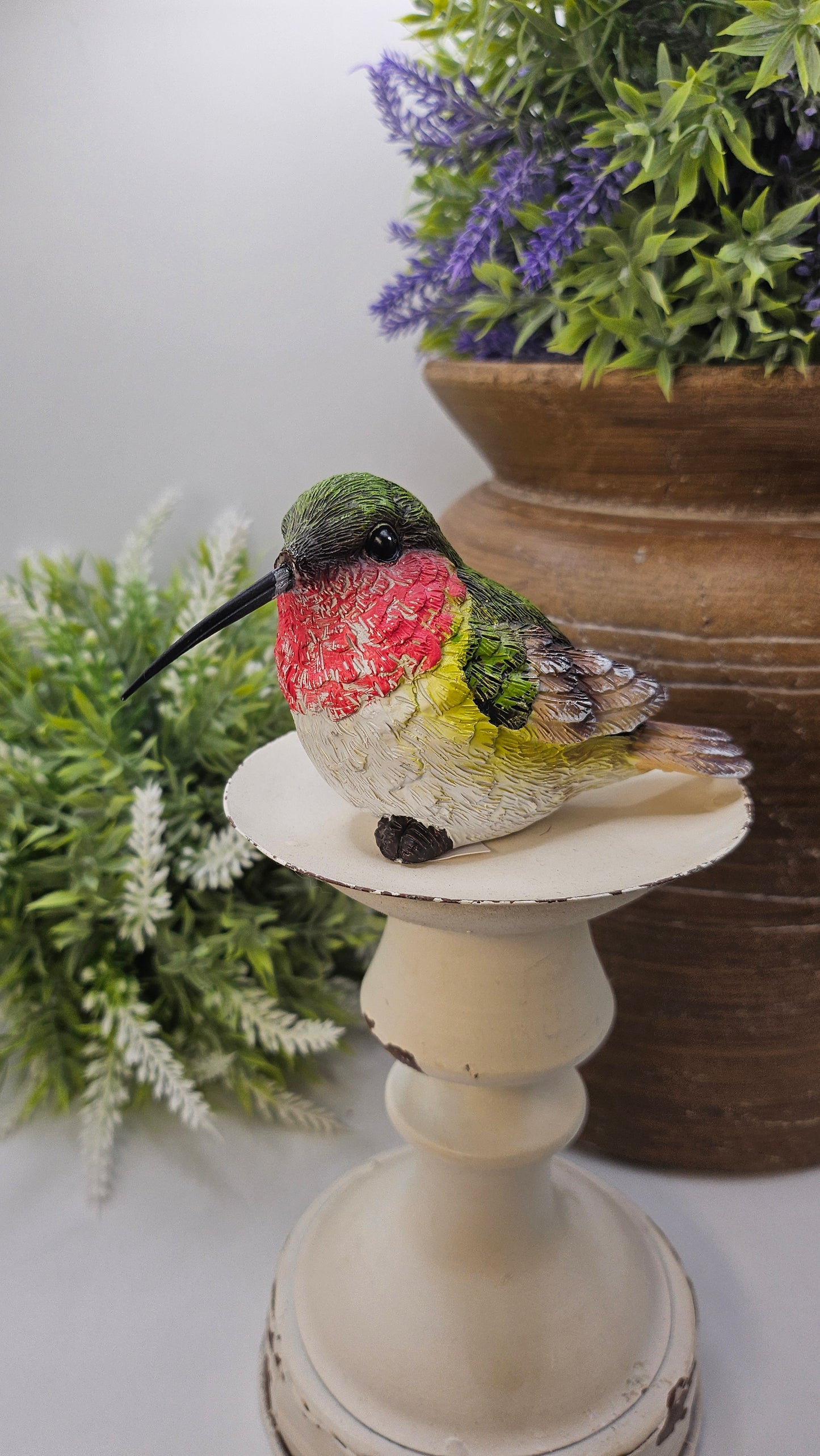 Adorable Hand-Painted Ceramic Hummingbird Setter