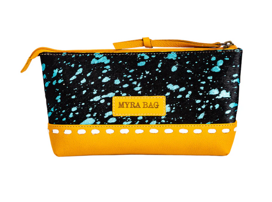 Skyviews Yellow Pouch Myra Hairon Makeup Case, Travel Pouch or Wallet