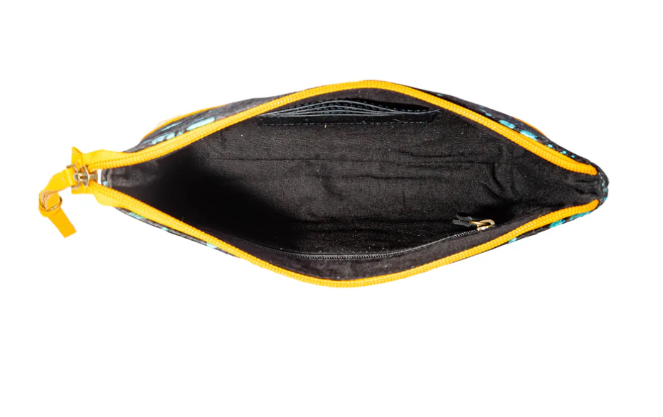 Skyviews Yellow Pouch Myra Hairon Makeup Case, Travel Pouch or Wallet