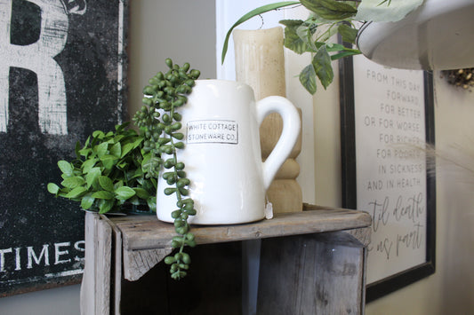 White Decorative Pitcher Cottage Crock