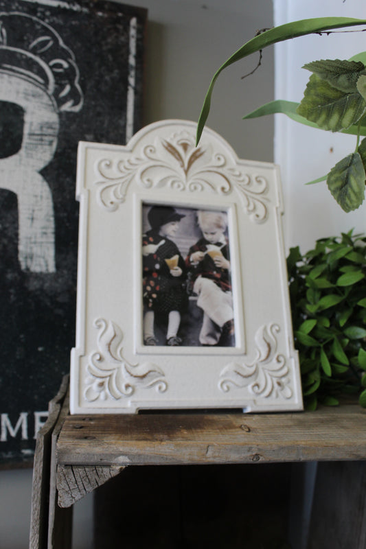 White Washed Vintage Picture Frame, Wooden Modern Farmhouse Picture Frame 4x6