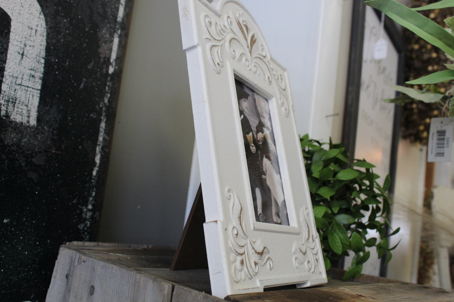 White Washed Vintage Picture Frame, Wooden Modern Farmhouse Picture Frame 4x6