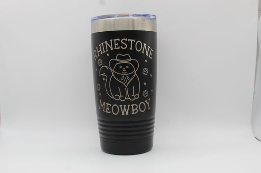Rhinestone Meowboy 20 oz Tumbler