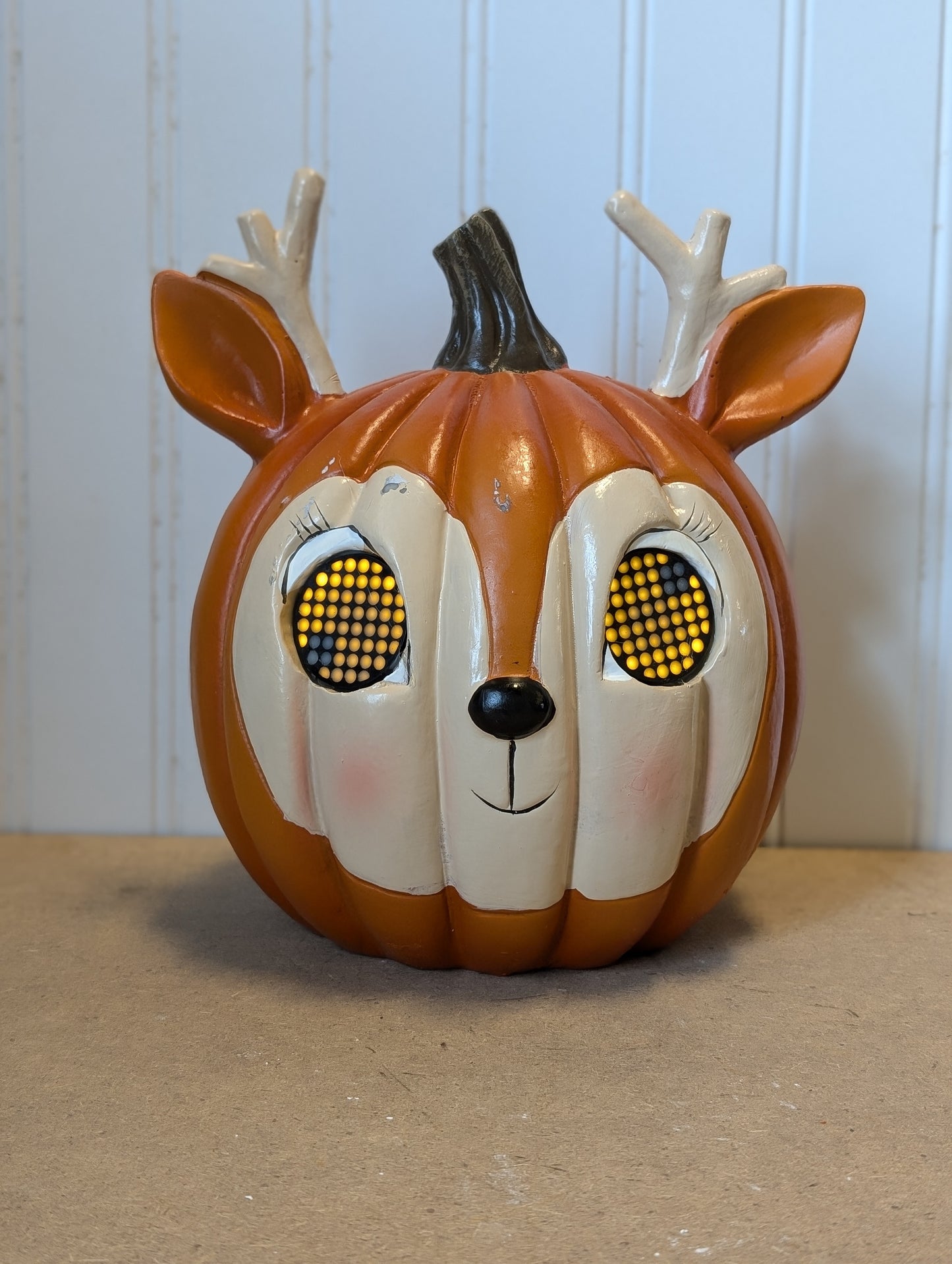 8.4"H Battery Operated Lighted Resin Pumpkin Critter with Moving Eyes