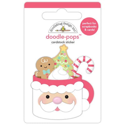 Doodle bug Doodle pops Santa 3d sticker set 