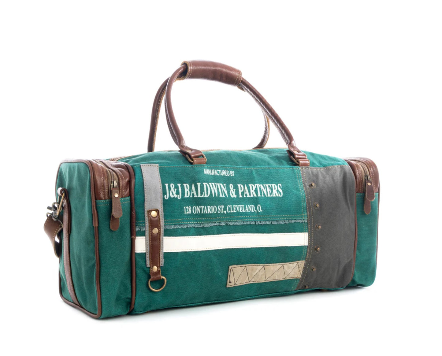 Luxury High Quality Duffle Bag, Tribal Print Travel Bag, Leather Suit Case, J & J Partners Traveler Bag, Carry on Turquoise Bag, Southwest Blue Myra Brand bag, Leather and Hairon Cow hyde Bag