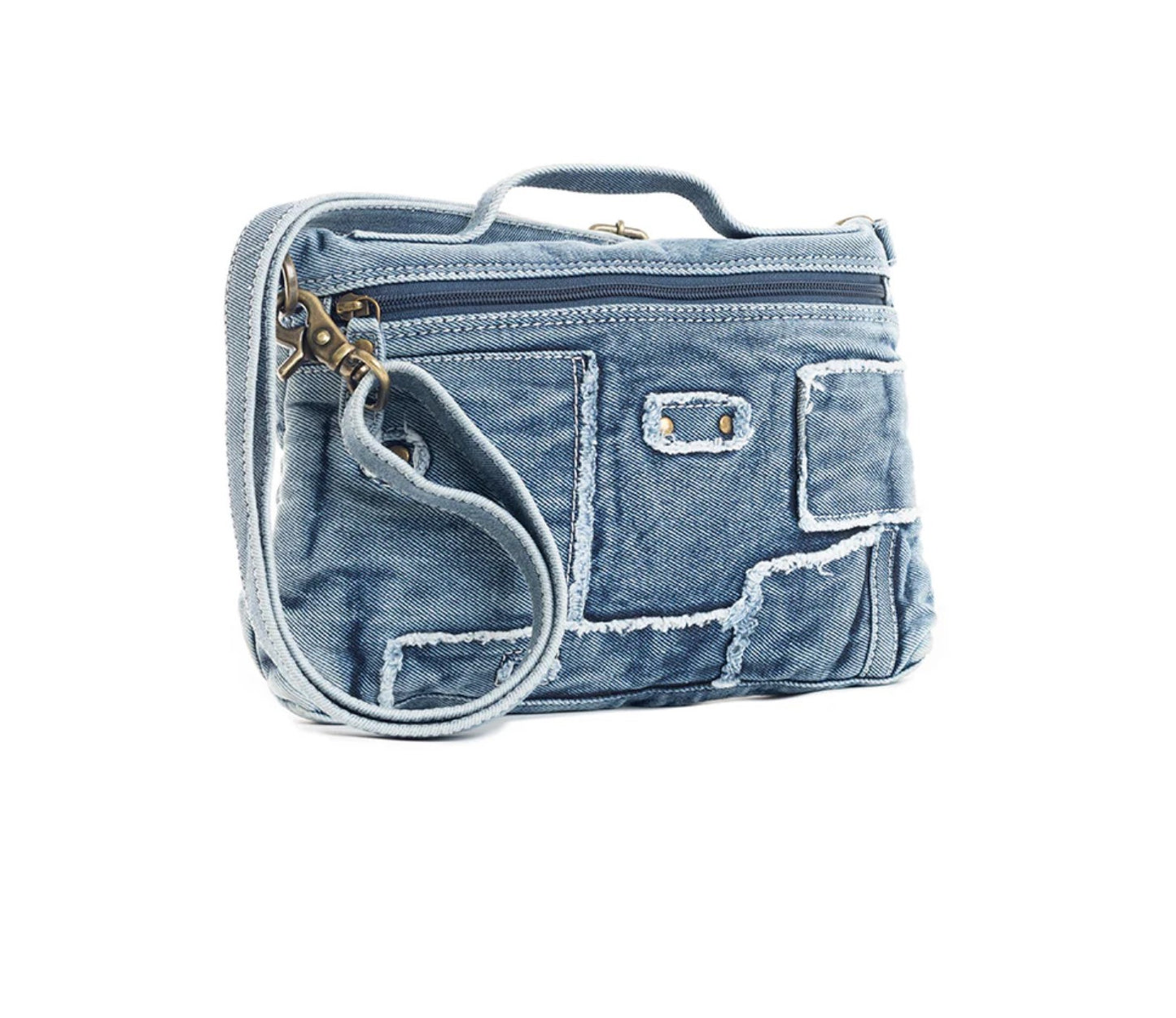 Vaqueros Azules Small Crossbody Bag Myra Upcycled Denim Purse