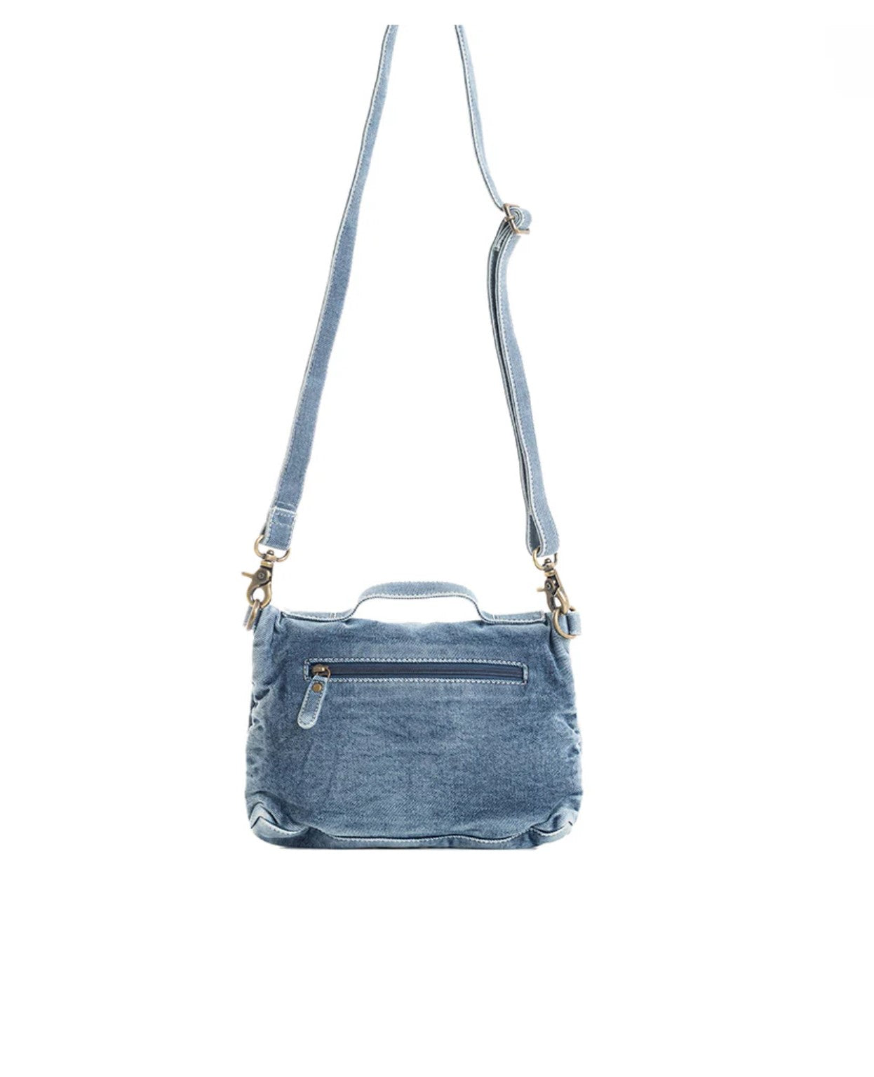 Vaqueros Azules Small Crossbody Bag Myra Upcycled Denim Purse