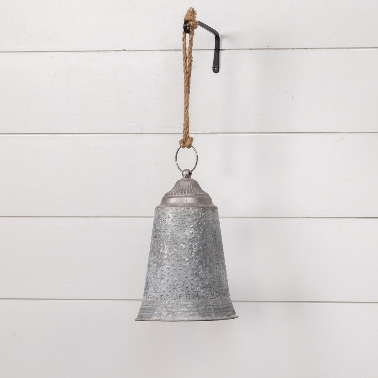 12" Star Cylinder Bell - Decorative Metal Bell with Star Design