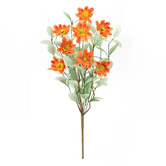 Coral Faux Flower Pick, 18" Orange Floral Pick, Spring Flower Vase Filler