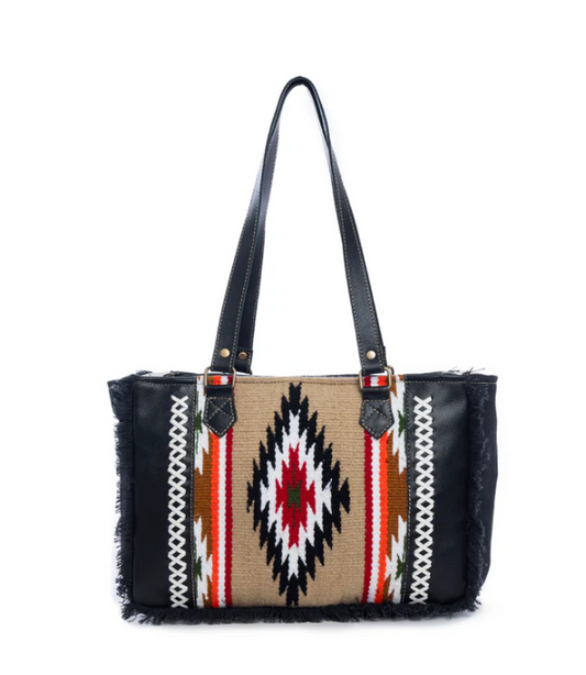 Tula Rose Small Bag, Myra Handbag Leather and Canvas Southwestern Purse