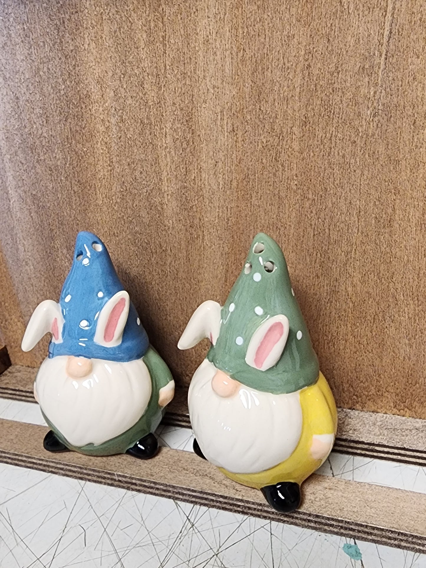 Bunny Gnome Ceramic Salt & Pepper Shakers