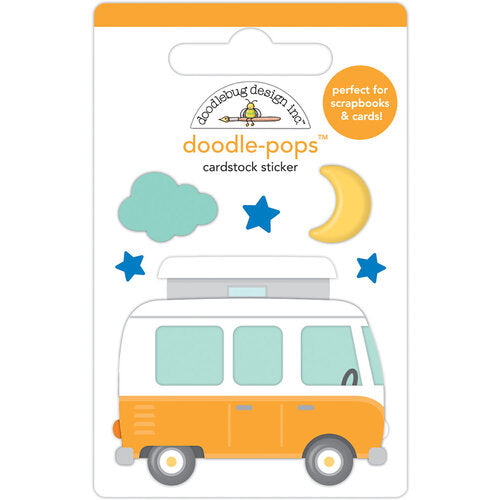 Doodlebug Design - Great Outdoors Collection - Doodle-Pops - 3 Dimensional Cardstock Stickers - Camp Happy