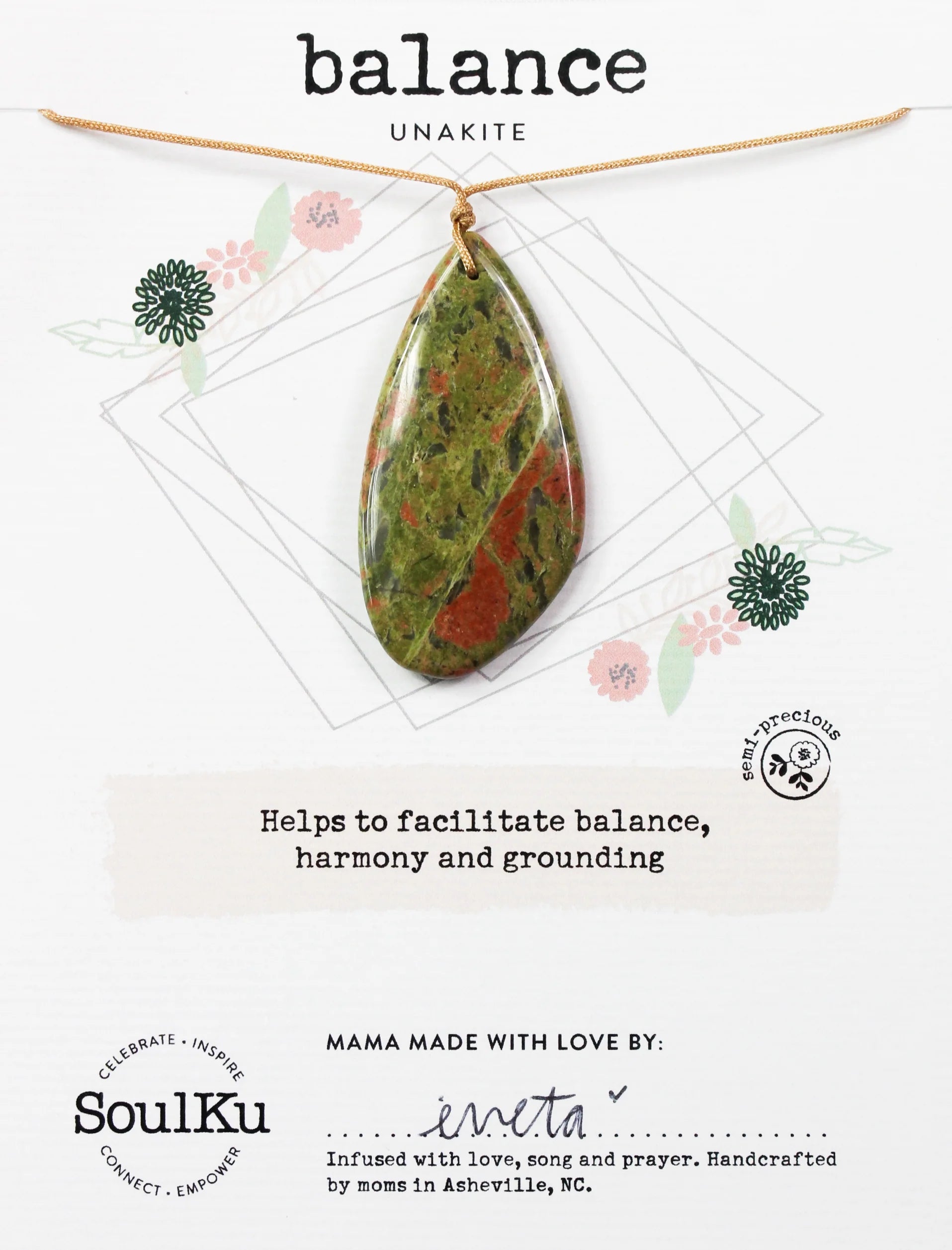 Balance Touch Stone - Unakite StoneOur beautiful, smooth, soothing Touchstones were intentionally designed as a tangible reminder of your truths. These sweet stones warm with your body's heat, exude healing energies, and can literally be grasped onto like